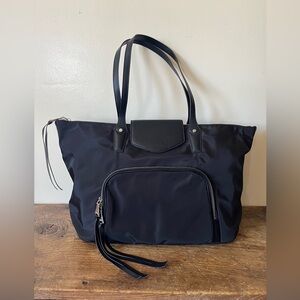 Aimee Kestenberg Leather Accent Travel Laptop Bag with Animal Print Interior
